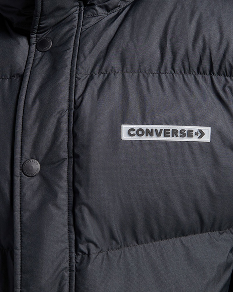 Converse Super Puffer Gewatteerd Jacket Zwart | 0612-VLPJW