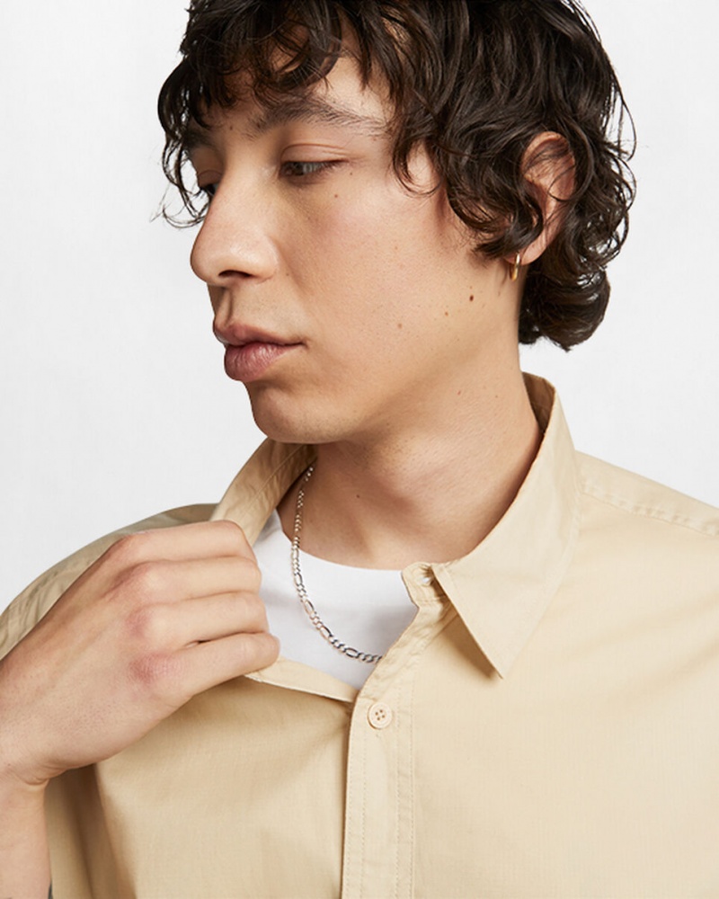 Converse Woven Cargo Shirt Oatmilk | 9574-LTJHM